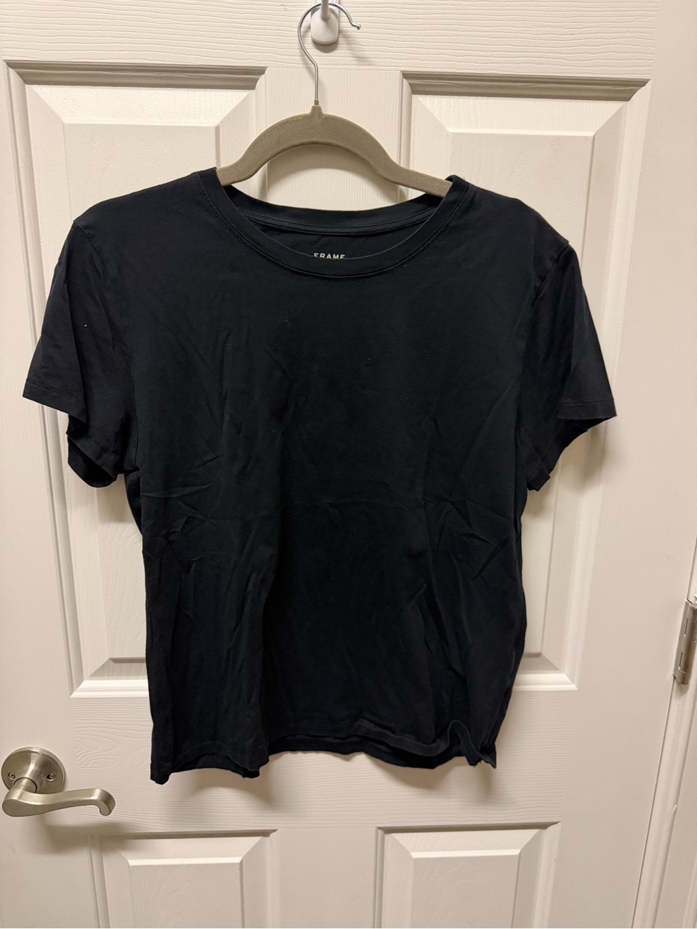Frame Denim Black Short Sleeve Crew Tee
